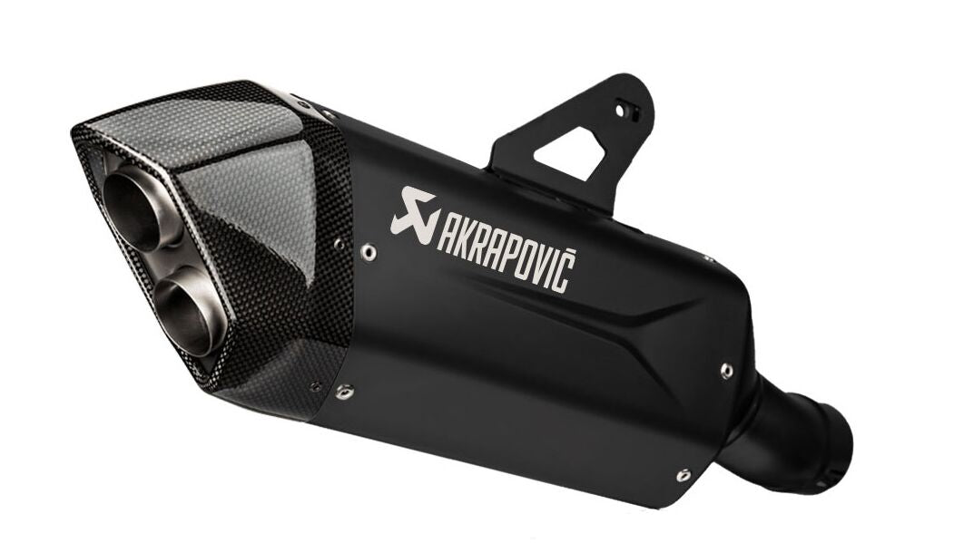 SLIP-ON LINE MUFFLER BLACK TITANIUM CARBON END CAP