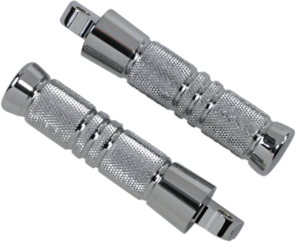 ACCUTRONIX FOOT PEGS KNURLED GROOVED FOLDING CHROME