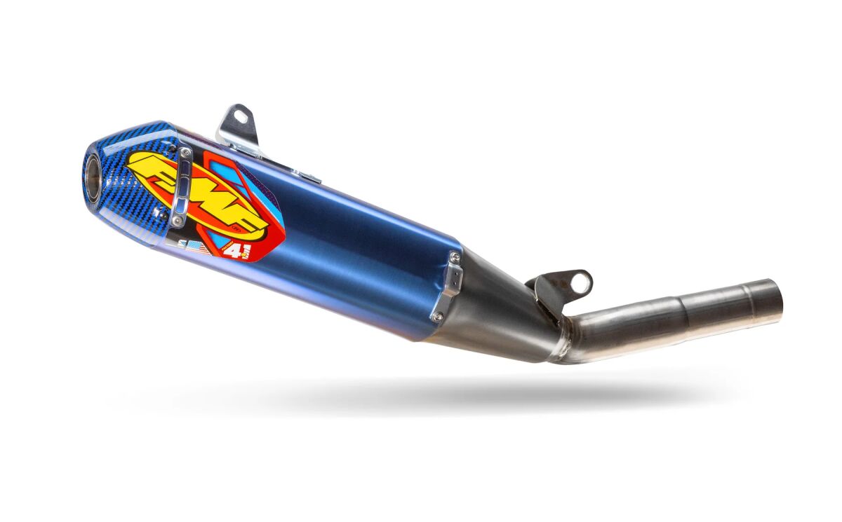 FACTORY 4.1 RCT TITANIUM SLIP-ON MUFFLER  W/ CARBON BLUE END CAP