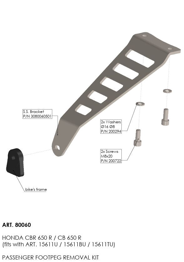 FOOTPEG REMOVAL KIT STAINLESS STEEL BLACK