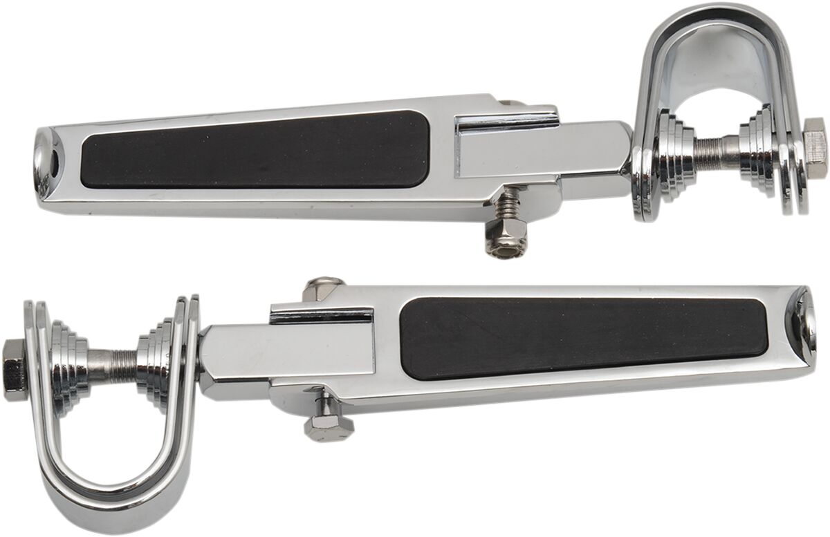 FOOTPEGS U-CLAMP W/ RUBBER INLAY CHROME