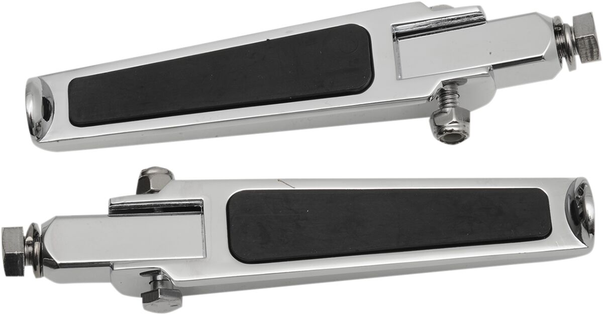 FOOTPEGS W/ RUBBER INLAY CHROME BOLT-ON