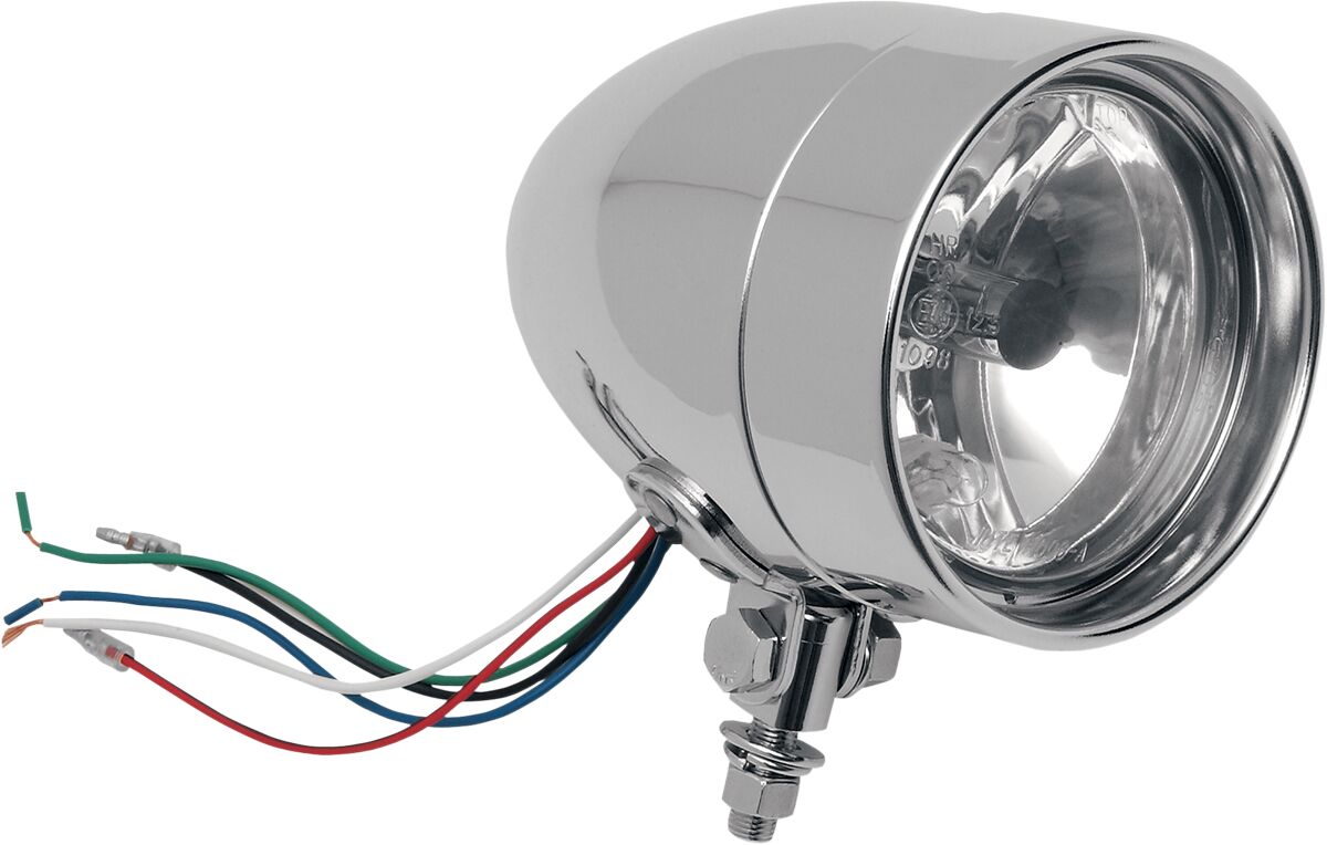 SPOTLIGHT -STYLE 4" BOTTOM-MOUNT CLEAR LENS DEEP-DISH TRIM RING CHROME