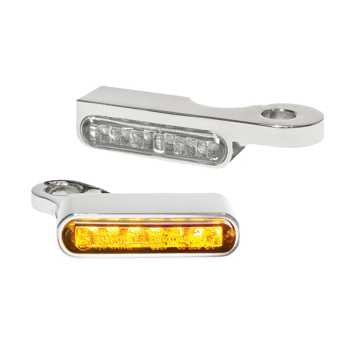 Handlebar Mounting LED Blinkers Amber/Chrome