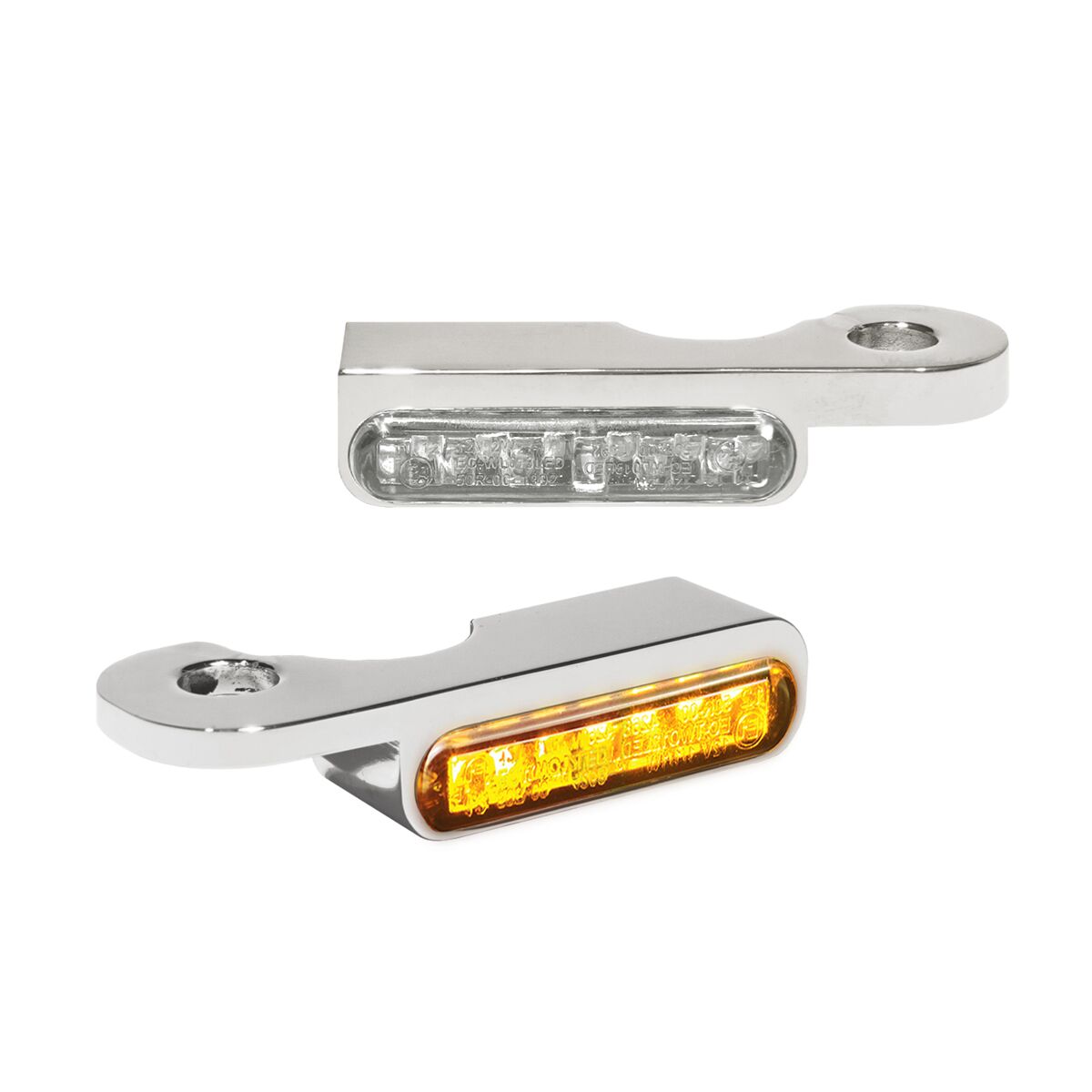 Handlebar Mounting LED Blinkers Amber/Chrome