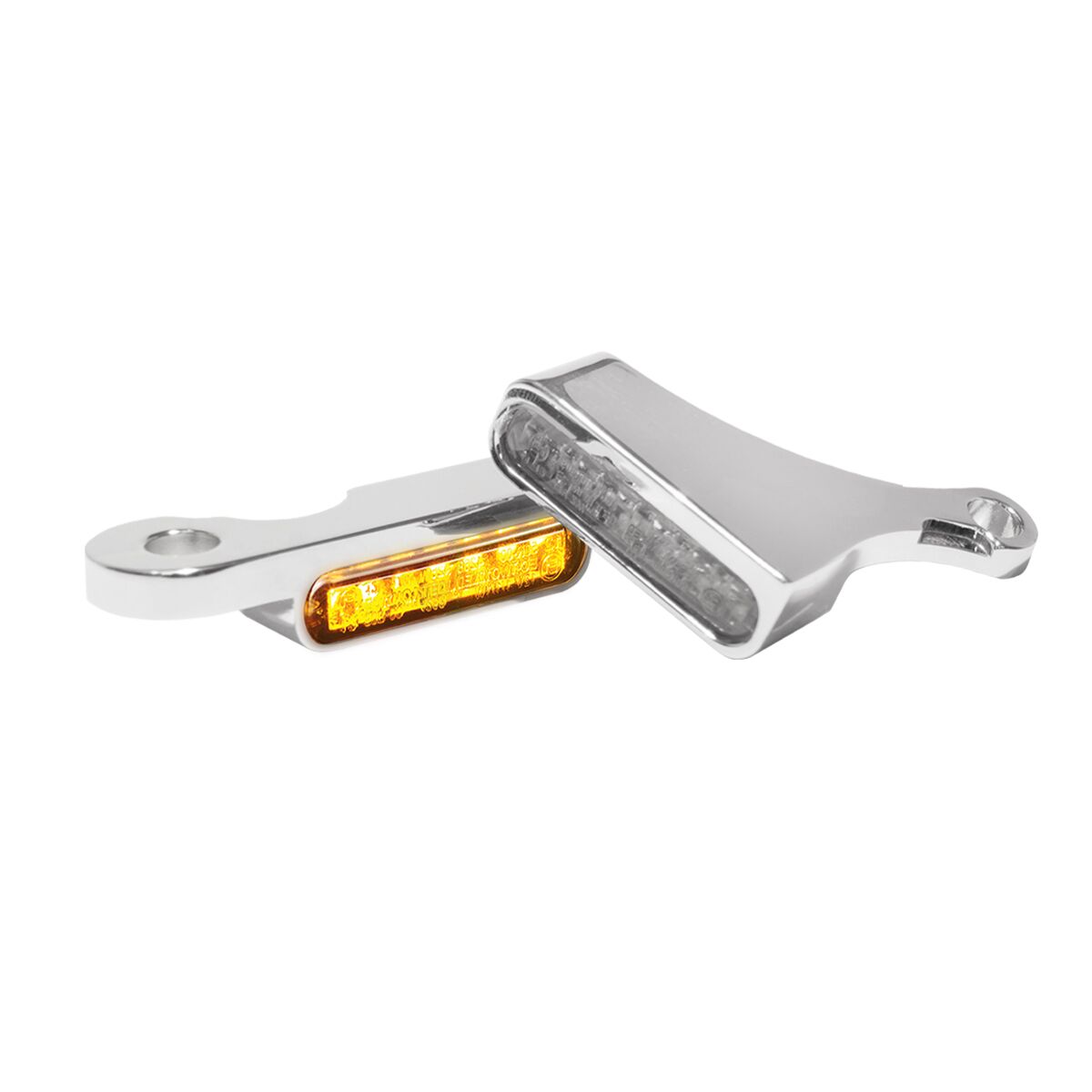 Handlebar Mounting LED Blinkers Amber/Chrome