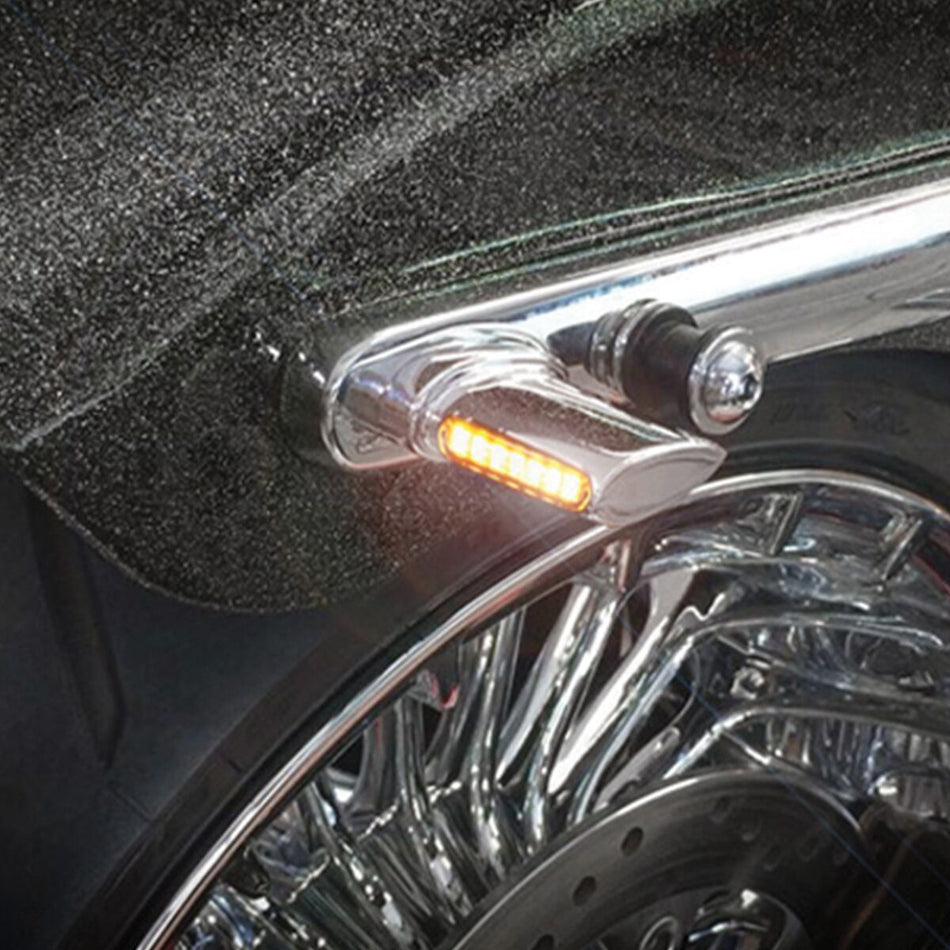 Turn-Signal Winglets Fender LED Amber/Chrome/Matt