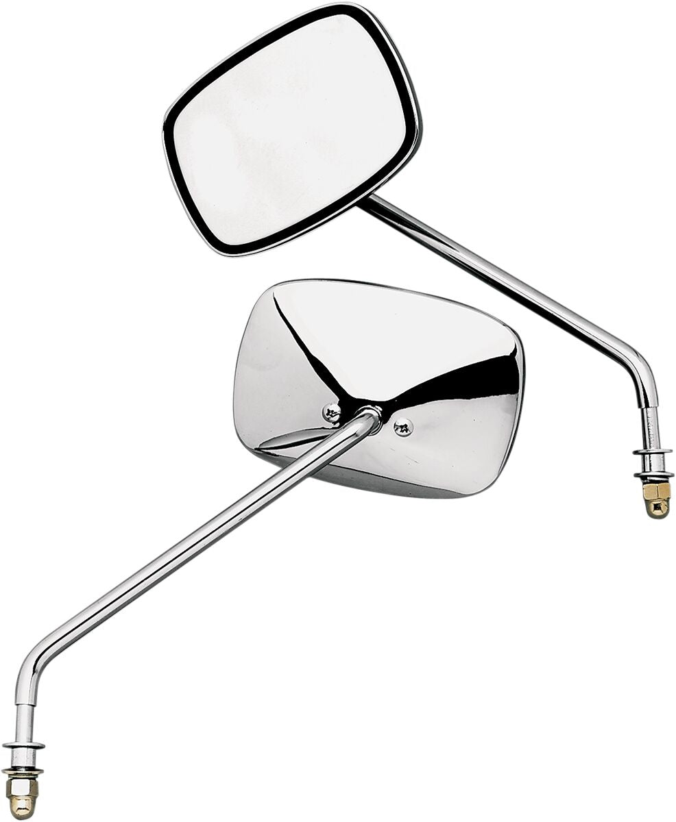 MIRRORS LONG STEM BOLT-ON LEFT AND RIGHT CHROME