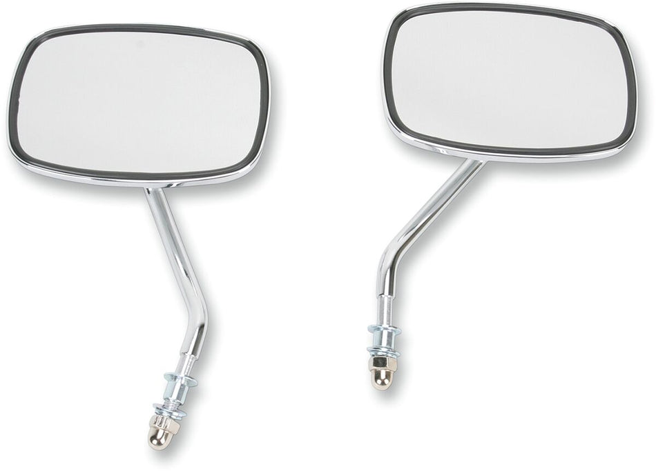 MIRRORS SHORT STEM BOLT-ON LEFT AND RIGHT CHROME