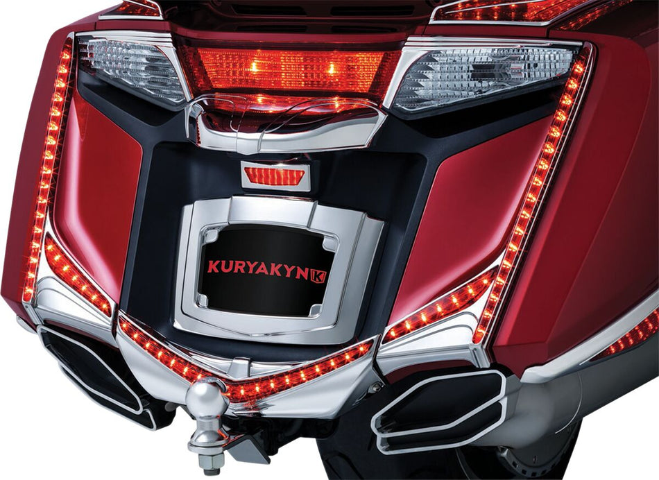 VERTICAL REAR LED LIGHT STRIPS WITH RED LENSES CHROME