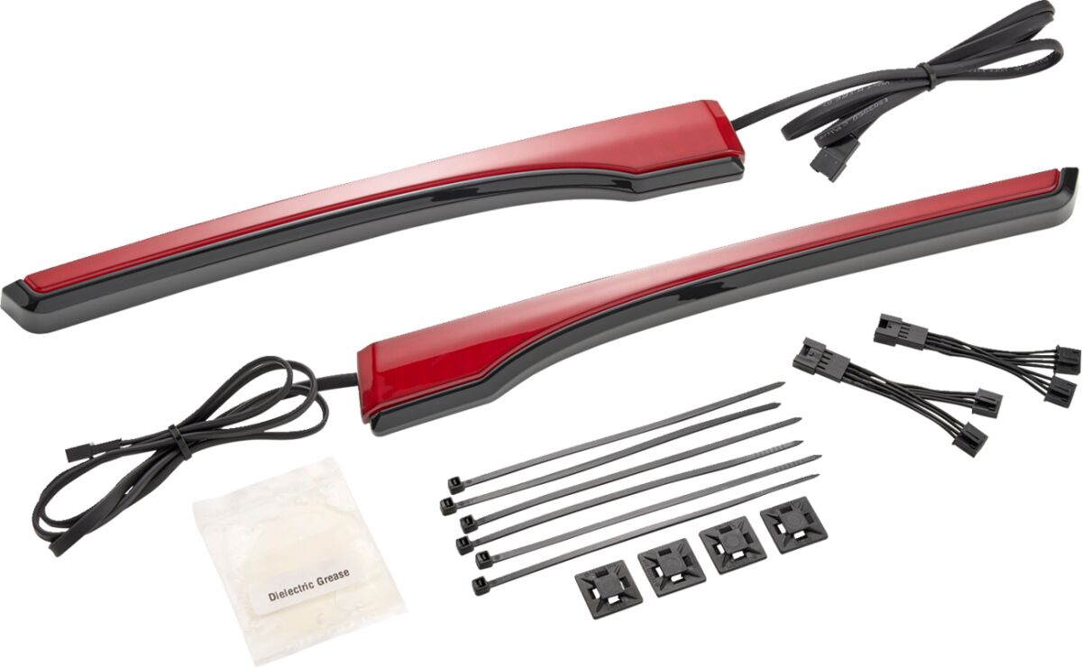 LIGHT SPAR SIDE TOURING TRUNK INDIAN BLK W/RED LENS