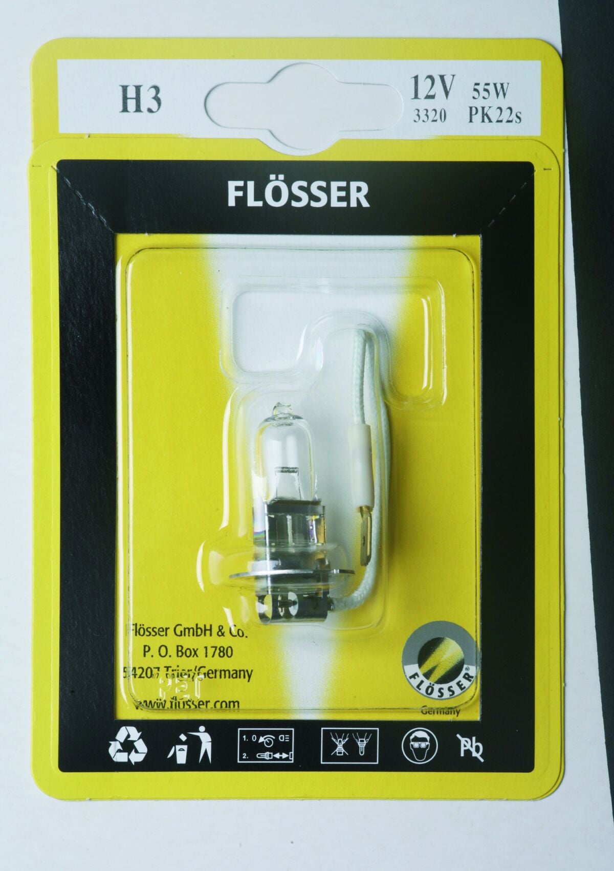 BULB HALOGEN HEADLIGHT H3 12V 55W PK22S