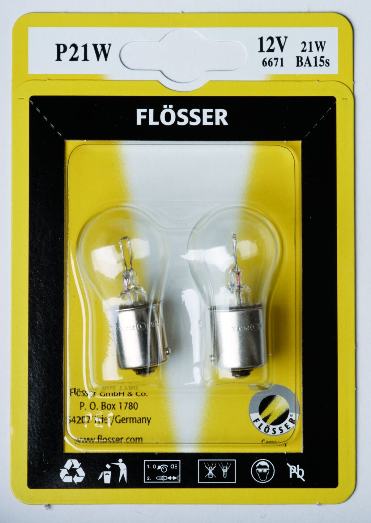 BULB SINGLE FILAMENT P21W 12V 21W BA15S 10PK