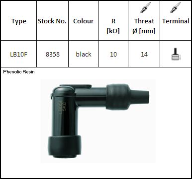 SPARK PLUG CAP LB10F