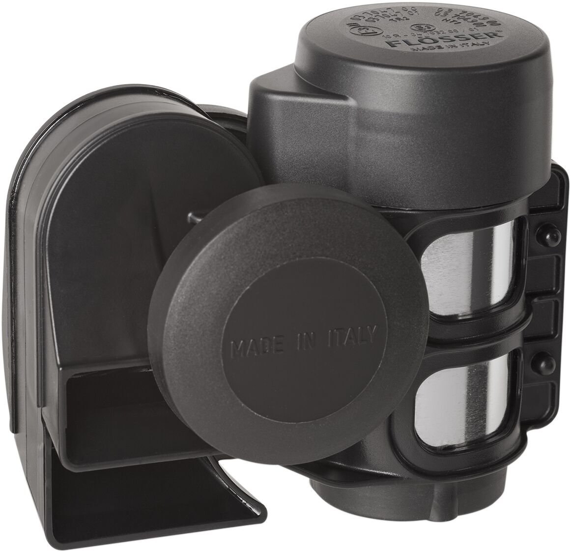 AIR HORN TWO-TONE LOW520/HIGH660 HZ 12V BLACK