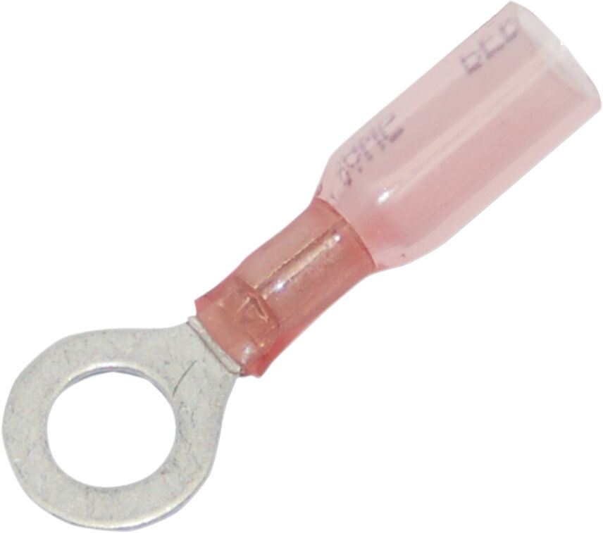 RING TERMINAL Ø 0.25" 18-22 GAUGE (0,6-1MM) W/ HEAT SHRINK 25 PK