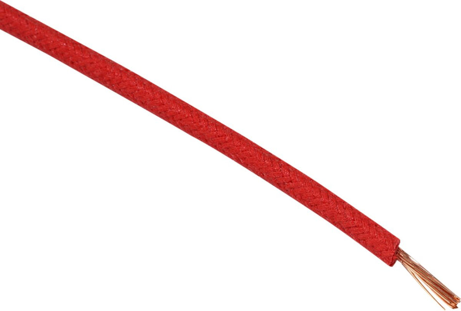 WIRE 16-GAUGE CLOTH BRAIDED 25' RED