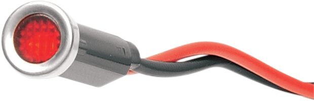 SNAP-IN INDICATOR LIGHT RED 0.3" STAINLESS STEEL BEZEL