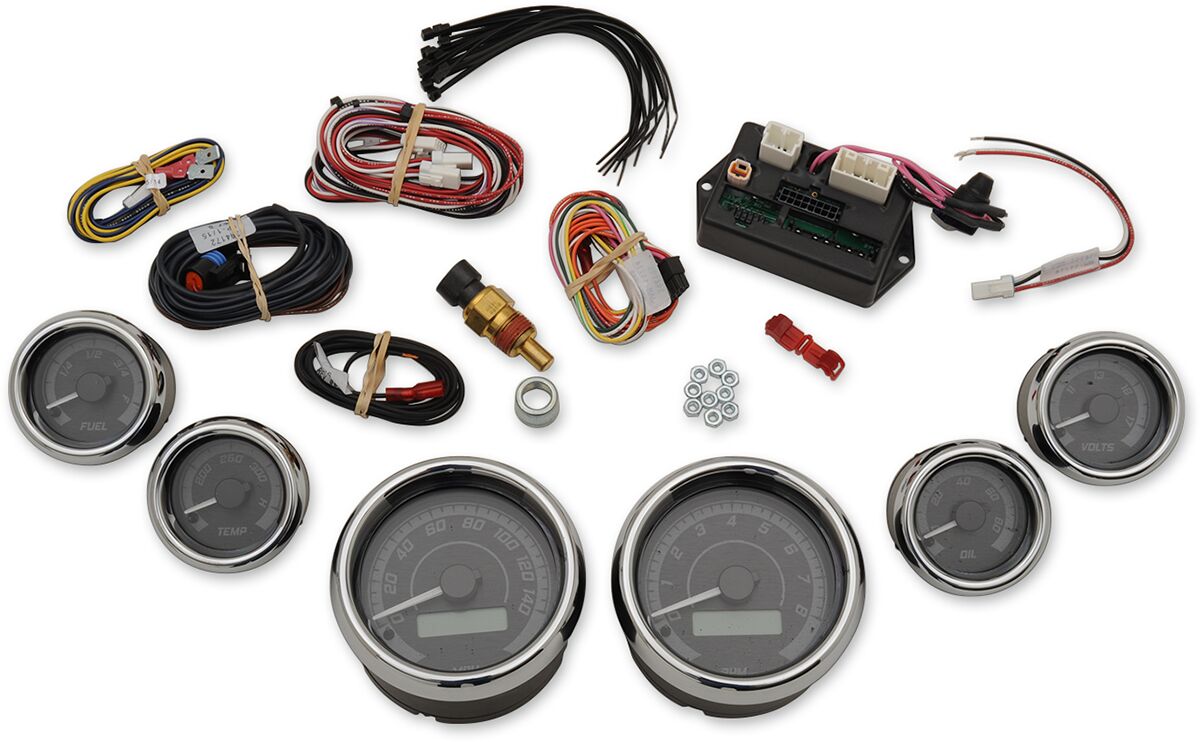 GAUGE KIT MVX-8K SERIES CHROME BLACK GRAY