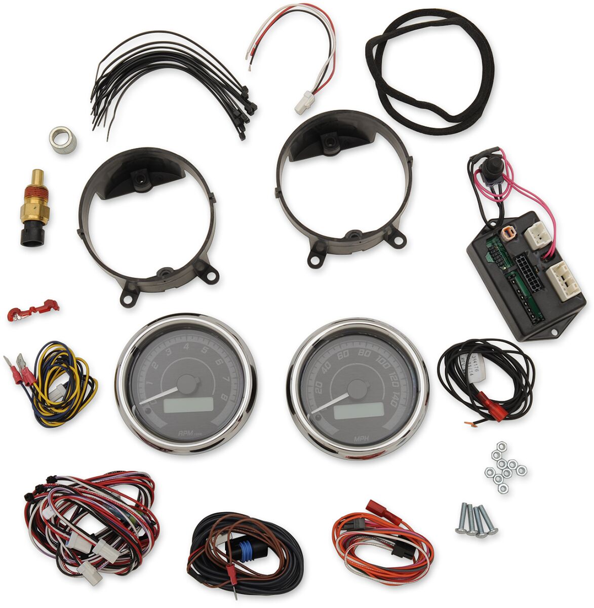 GAUGE KIT MVX-8K SERIES CHROME BLACK GRAY