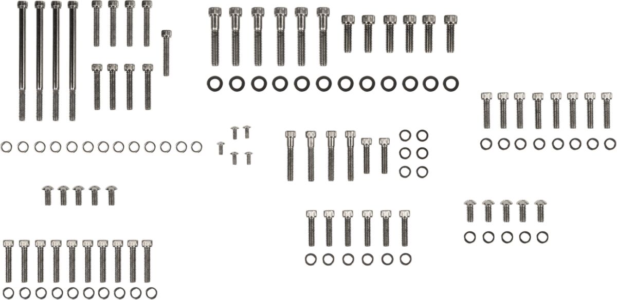BLACK CHROME SOCKET-HEAD MOTOR BOLT KIT KNURLED