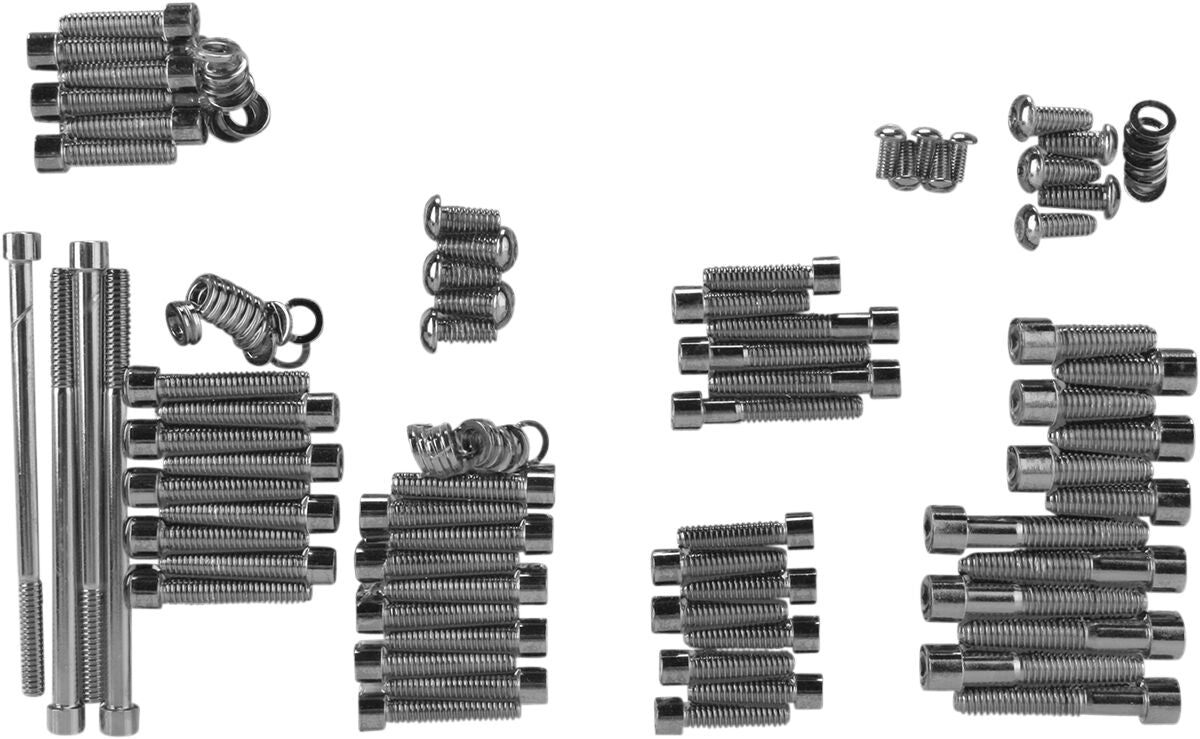 BLACK CHROME SOCKET-HEAD MOTOR BOLT KIT SMOOTH