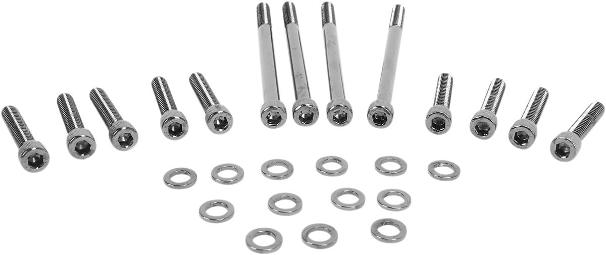 BLACK CHROME SOCKET-HEAD PRIMARY COVER BOLT KIT KNURLED