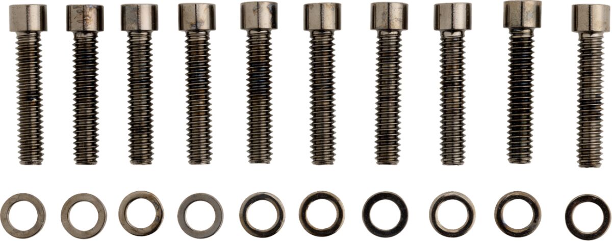 BLACK CHROME SOCKET-HEAD CAM COVER BOLT KIT SMOOTH