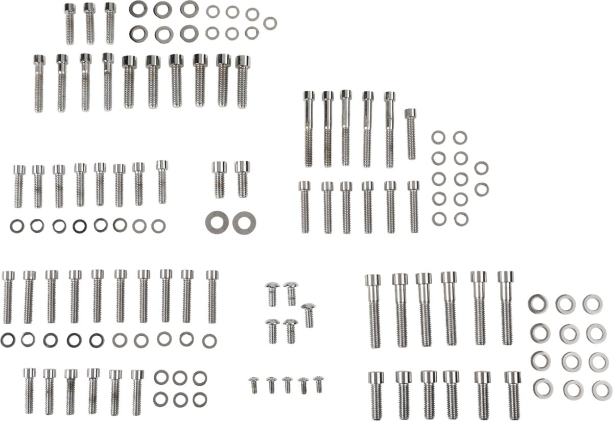 CHROME SOCKET-HEAD MOTOR BOLT KIT SMOOTH