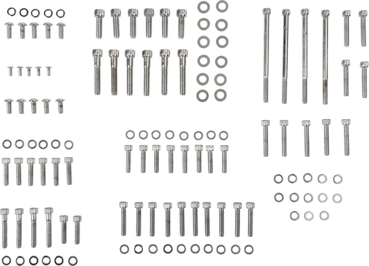 CHROME SOCKET-HEAD MOTOR BOLT KIT KNURLED