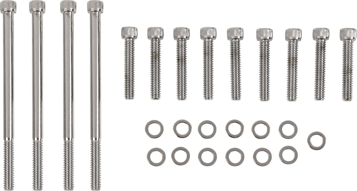 CHROME SOCKET-HEAD PRIMARY COVER BOLT KIT KNURLED