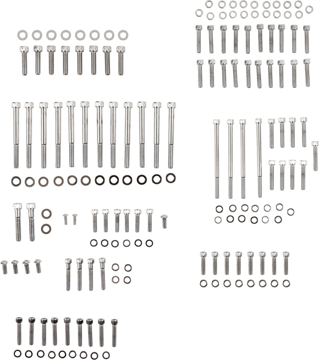 BOLT KIT M8 ENGINE KNURLED ALLEN HEAD CHROME