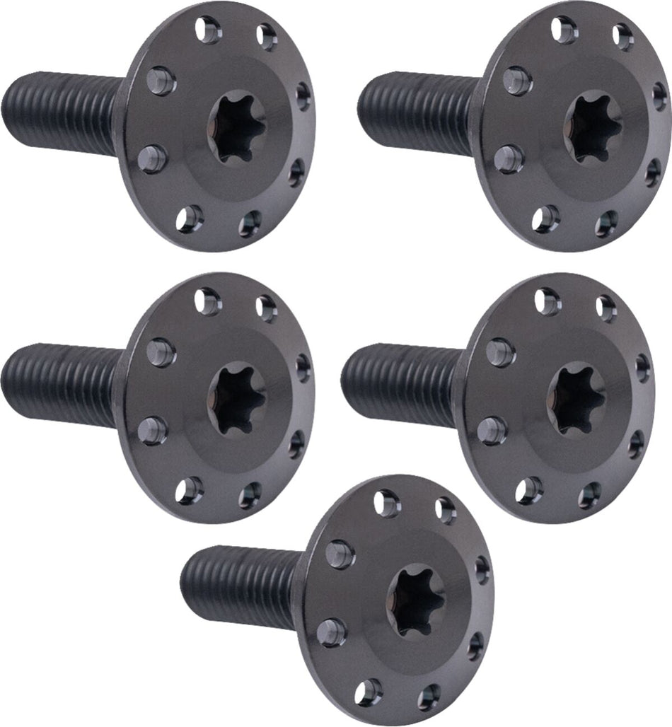 BOLT KIT ROTOR FRONT HOLESHOT 5 PACK SPOKE MOUNT, BLK