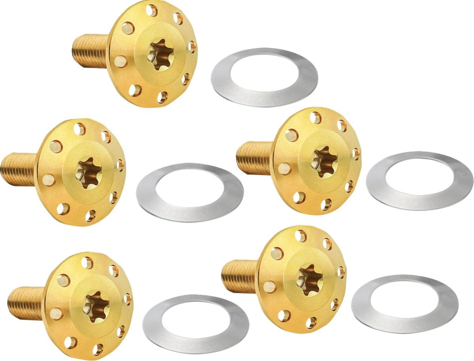 BOLT KIT ROTOR REAR HOLESHOT 5 PACK HUB MOUNT, GOLD