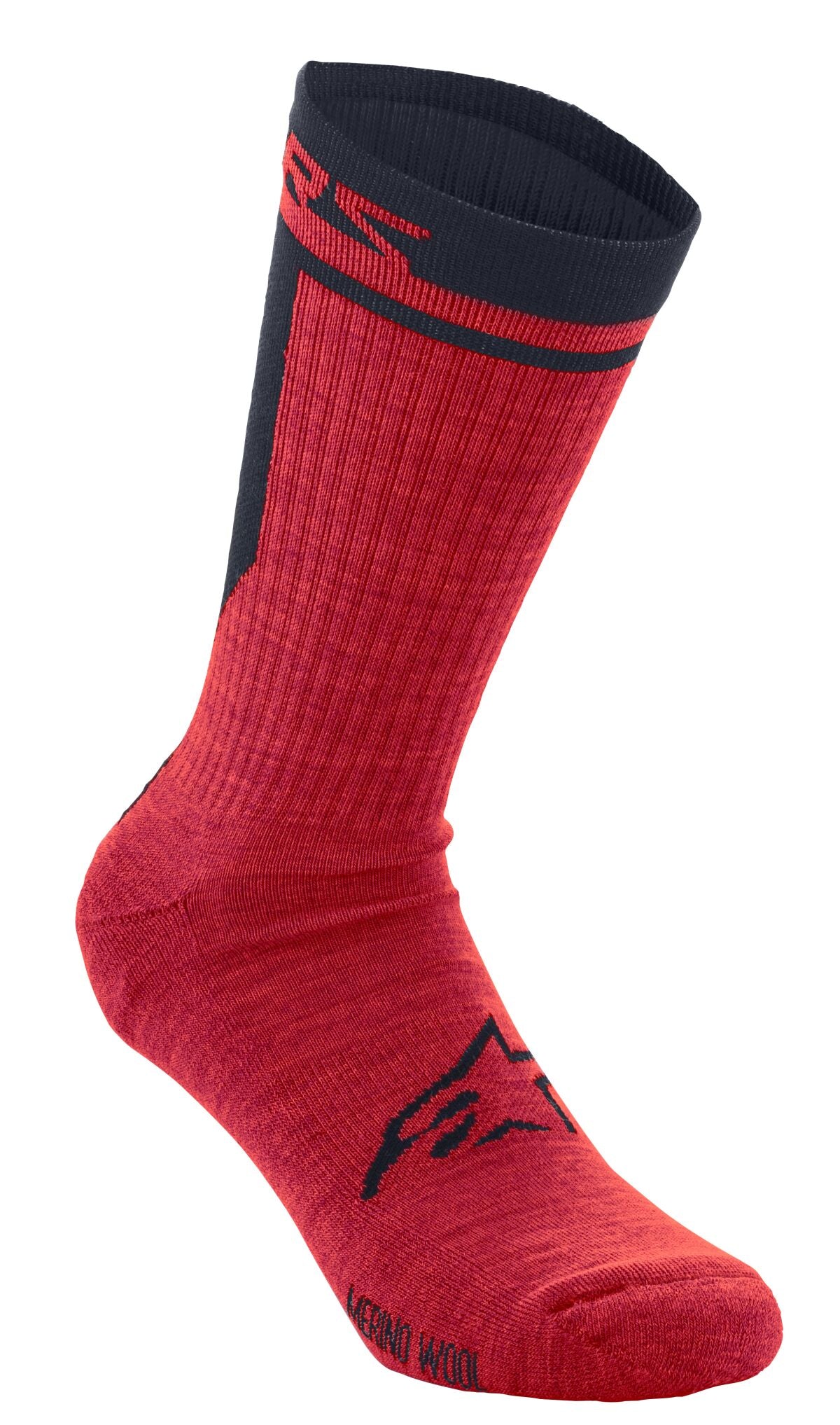SOCKS MERINO 24 RD/BK L