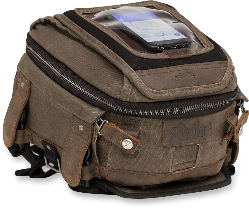 TANK BAG DARK OAK WAXED CANVAS