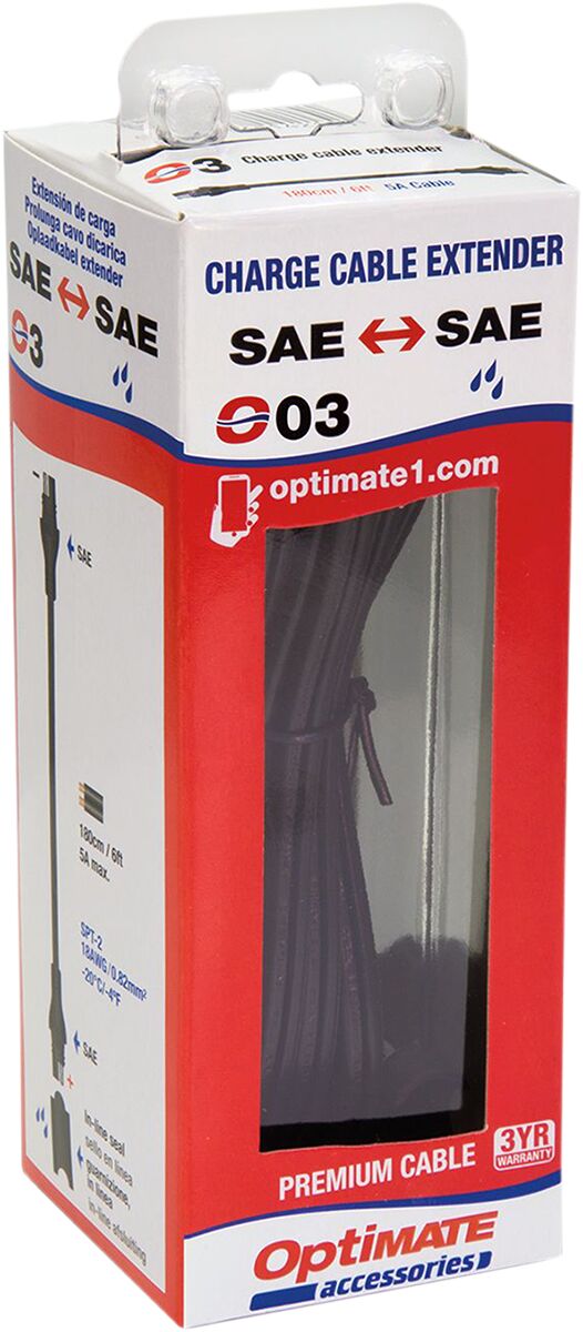 CHARGE CABLE EXTENDER BLACK