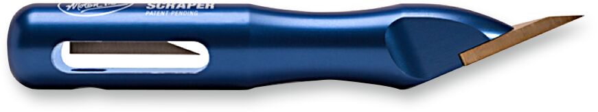 ERGONOMIC GASKET SCRAPER / ALUMINUM / BLUE / BRASS & STEEL BLADE