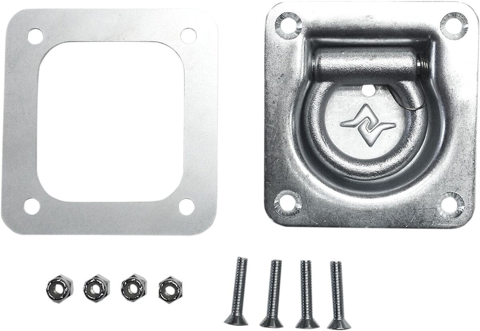 D-RING ANCHOR TIE DOWN KIT 2PK ZINC-PLATED SURFACE SILVER