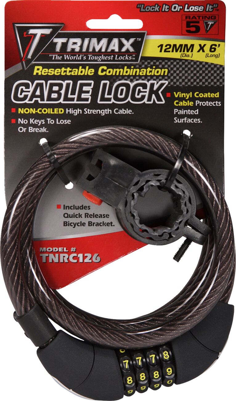 TRIMAX CABLE-LOCK RESETTABLE COMBINATION 12'X6MM