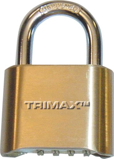 TRIMAX PADLOCK  HARDENED 2.0" SOLID BRASS 1.25"X8MM