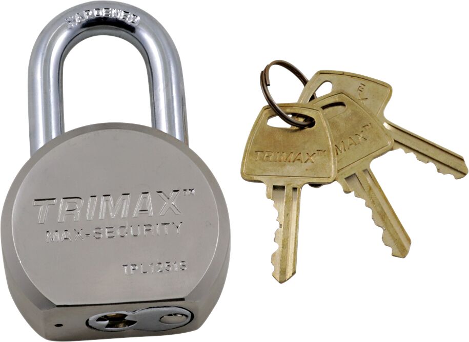 TRIMAX PADLOCK  HARDENED 64MM SOLID STEEL 1.25"X11MM