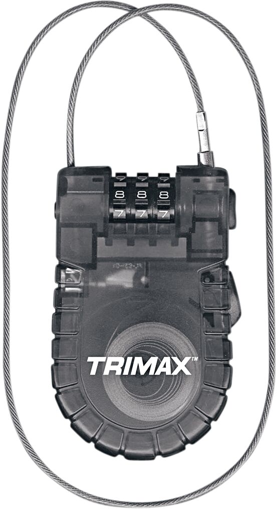 TRIMAX CABLE-LOCK RETRACTABLE 3-DIGIT COMBINATION 3'