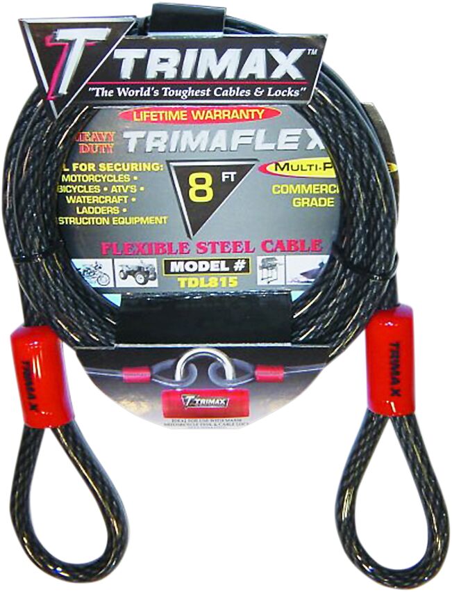 TRIMAX CABLE-LOCK TRIMAFLEX QUADRA BRAID DUAL LOOP 8'X15MM