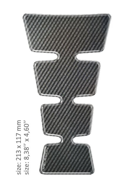 UNIVERSAL TANK PAD - GLOSS GRAY - CARBON DESIGN - 21,3 CM X 11,7 CM | 8.38" X 4.60" - RESIN/POLYURET