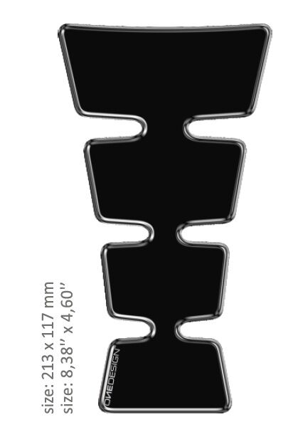 UNIVERSAL TANK PAD - GLOSS BLACK - 21,3 CM X 11,7 CM | 8.38" X 4.60" - RESIN/POLYURETHANE