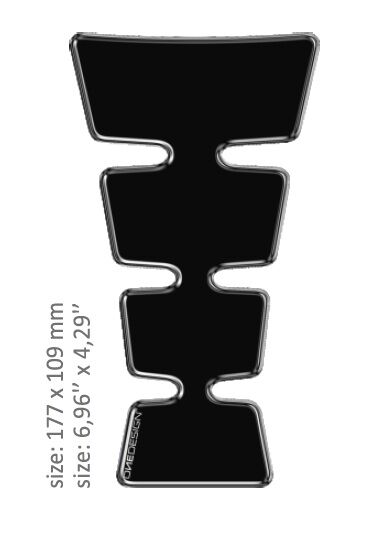 UNIVERSAL TANK PAD - GLOSS BLACK - 17,7 CM X 10,9 CM | 6.96" X 4.29" - RESIN/POLYURETHANE
