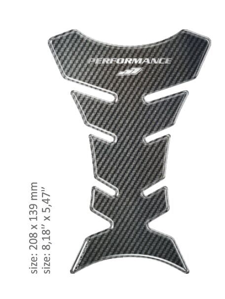 UNIVERSAL TANK PAD - GLOSS GRAY - CARBON DESIGN - 20,8 CM X 13,9 CM | 8.18" X 5.47" - RESIN/POLYURET
