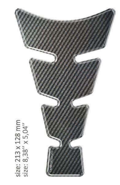 UNIVERSAL TANK PAD - GLOSS GRAY - CARBON DESIGN - 21,3 CM X 12,8 CM | 8.38" X 5.04" - RESIN/POLYURET
