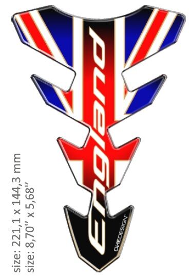 UNIVERSAL TANK PAD - GLOSS RED/BLUE/WHITE - ENGLAND DESIGN - 22,11 CM X 14,43 CM | 8.70" X 5.68" - R